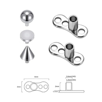 Piercings corporels microdermals délicats en titane 14G avec opale, cristaux et zircon, sertis griffe, style punk et mariage