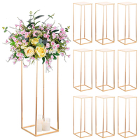 Hochzeits-Tischdekoration Geometrische Mittelstück-Ständer Hohe Goldene Metall-Blumenständer für Tische