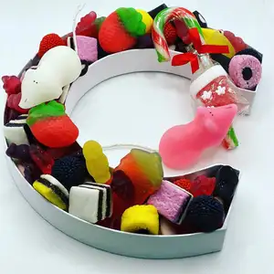 8inch Alphabet Fillable Sweet Jelly Bean Chocolate Mache Candy Cardboard Letter Shaped Gift Box