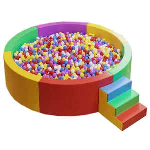 Équipement de jeu de Softplay Pastel pour enfants, aire de jeu en mousse souple avec toboggan à la maison