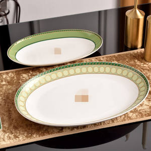Service de table en porcelaine osseuse de luxe européen à bas prix, assiette de présentation en porcelaine - Product Image 6
