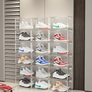 Boîte à chaussures de basket-ball en acrylique Transparent Extra Large, boîte de rangement en plastique, <span class=keywords><strong>Cube</strong></span> empilable, boîtes de rangement en acrylique - Product Image 5