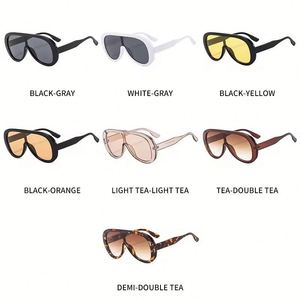 Gafas de Sol de Piloto con Marco Grande Negro Vintage y Logotipo Personalizado 2025, Lentes de Una Pieza con Protección UV400 para Mujer - Product Image 6