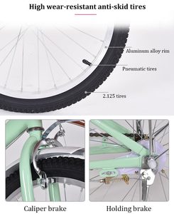 Vélo <span class=keywords><strong>de</strong></span> <span class=keywords><strong>ville</strong></span> à une vitesse <span class=keywords><strong>de</strong></span> 18, 20, 22 ou 24 pouces avec panier, vélo <span class=keywords><strong>rose</strong></span> pour femmes, vélo <span class=keywords><strong>de</strong></span> <span class=keywords><strong>ville</strong></span> avec porte-bagages arrière - Product Image 5