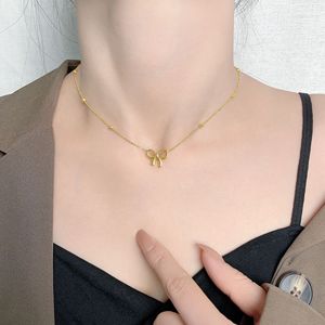 Modische Schleifenknoten-Halskette für Damen, Nischendesign, Internet-Trend-Accessoire, Niedliche, Schlichte, Vielseitige, Dezente Kette - Product Image 3