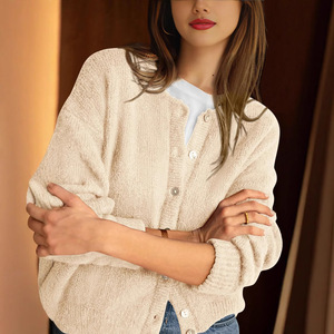 Suéter Cárdigan de <span class=keywords><strong>Mujer</strong></span>, Cuello Redondo, Manga Larga, Tejido, con Botones, Moda Otoño Invierno 2026 - Product Image 2