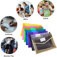 Nouveau A4 Coloré En Plastique Fichier Poche Clair Expansion Fichier Protection Dossier Étanche Document Pochette Sac