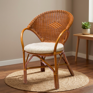 Silla de comedor de ratán Natural, muebles de artesanía de alta calidad, Kurhouse - Product Image 2