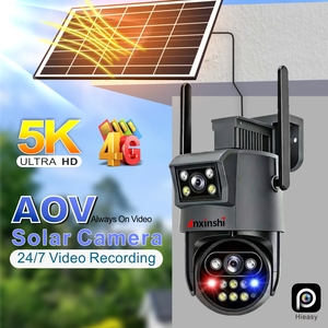 Caméra de sécurité solaire 4G LTE PTZ à double objectif 5K avec enregistrement 24h/24 et détection de mouvement et suivi humain - Product Image 3