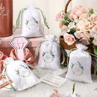 Sac de rangement en satin de soie pour perruques, bijoux et cadeaux, avec cordon de serrage, recyclable, pour fêtes et mariages, motif estampé, organisateur de sous-vêtements