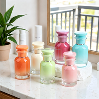 Flacon de parfum cylindrique en verre avec pulvérisateur à pompe 30ml/50ml, flacon échantillon coloré, emballage sérigraphié