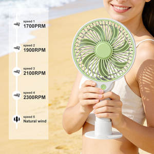 6'' 5-speed <strong>Handy</strong> Rechargeable Table Fan Portable Mini Fan Air Cooler Handheld Electric Fan with Phone <strong>Holder</strong> - Product Image 5