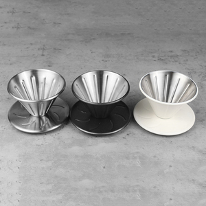 ที่กรองกาแฟแบบแมนนวล สแตนเลสสตีล สำหรับชงกาแฟแบบ Pour Over พร้อมที่กรองแบบใช้ซ้ำได้ อุปกรณ์ชงกาแฟทรงกรวยแบบมืออาชีพ เป็นมิตรกับสิ่งแวดล้อม - Product Image 1