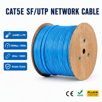 Cable Ethernet LAN Cat5e SFTP de 8 Núcleos y 24AWG, Cobre Puro, 305m, para Sistemas de CCTV Industriales, Venta al Por Mayor