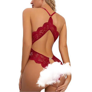 Элегантное кружевное сексуальное белье без спинки с открытой промежностью, цельное, роскошное, для женщин. - Product Image 3