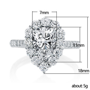 Elegante anello a forma di goccia per donna, gioiello da dito scintillante e alla moda - Product Image 5