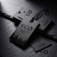 Hangtag streetwear, op maat gemaakte kraftpapier holografische anti-counterfeit vintage geprägte logo kledinglabel met koord voor denim jeans merk