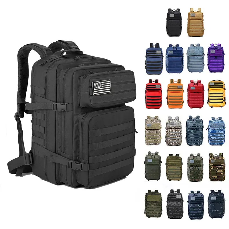 Wholesale Custom gym Hiking Back Pack Backpacks Rucksack Waterproof Mochilas Taticas 45L Molle Tactical Backpack Bags For Men