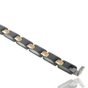Diamond <b>Bracelet</b> Two Tone Black <b>Baguette</b> Cut Unisex Everyday Wear - Product Image 3