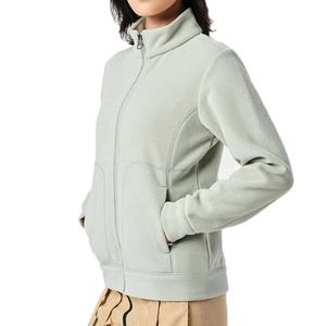 Vestes en polaire de laine d'hiver légères pour femmes sur mesure en gros Col montant Velours Chaud Sports de plein air Course à pied Veste - Product Image 1