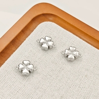 Fermoir magnétique en acier inoxydable 316 plaqué or 18 carats sous vide, motif trèfle, pour la fabrication de bracelets, colliers et bijoux DIY