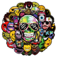 50 pièces horreur Ghostface diable Graffiti autocollants planche à roulettes casque coque de téléphone guitare tablette moto autocollants étanches