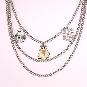 Cadena de cintura multicapa de aleación de zinc con diseño de fantasma de dibujos animados de Halloween, unisex, para pantalones, faldas y vaqueros - Product Image 2