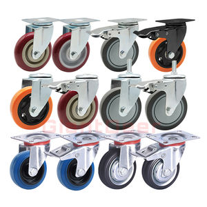 Fabrik preis 3 Zoll 4 Zoll 5 Zoll M12 * 30mm Grau Tpr Gewindes tiel Nachlauf mit Doppel bremse - Product Image 2