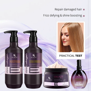 Shampooing et revitalisant de qualité supérieure pour les soins capillaires, traitement à la vitamine E et au collagène, nettoyage et hydratation pour les cheveux abîmés - Product Image 2