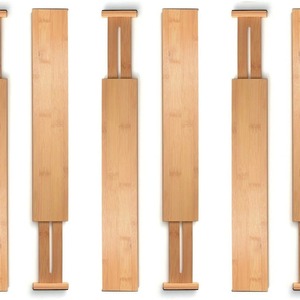 Divisori per <span class=keywords><strong>Cassetti</strong></span> in Bambù di Alta Qualità, Set da 4 Pezzi Regolabili a Molla per <span class=keywords><strong>Cucina</strong></span> - Product Image 1