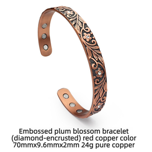 Popolare Bracciale Regolabile in Ottone a Forma di Fiore di Prugna, Impreziosito da Diamanti - Product Image 4