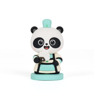 شخصية مخصصة من السيليكون ثلاثية الأبعاد شخصيات باندا كرتونية لينة من البلاستيك والمطاط لعبة مكتب ديكور تمثال - Product Image 2