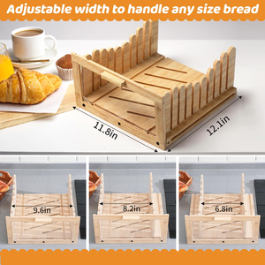 Caja de pan de bambú de 2 capas personalizada, grande, rectangular, para encimera de cocina, contenedor de almacenamiento con asa, cortador de pan flexible para alimentos - Product Image 3