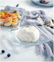 Verre de cuisson à Double couche pour ménage, accessoire de cuisine en verre résistant à la chaleur, avec couvercle et Double oreilles