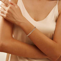 Pulsera de tenis vintage francesa de plata de ley 925 con circonitas multicolor chapadas en rodio y oro de 14K (opcional), joyería fina, regalo