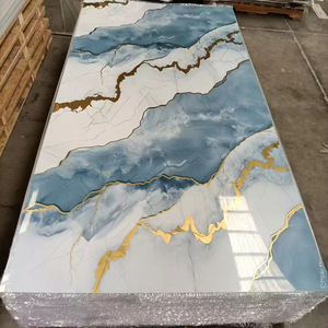 Kustom gulungan Wallpaper Suede PVC vinil dapat dilepas lembar marmer tebal 3mm di papan lain dekorasi Panel dinding UV untuk RUMAH & kantor - Product Image 1