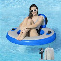 Hamac aquatique gonflable rond avec filet, tapis solaire flottant, accessoire de jeu aquatique pour piscine et mer