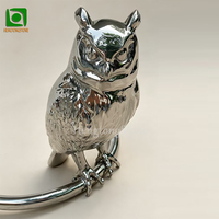 Sculpture d'oiseau hibou en acier inoxydable 304 de taille réelle pour jardin extérieur, art moderne