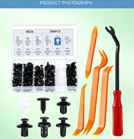 Kit de 100 attaches universelles en plastique de 6 tailles, clips d'expansion pour voiture, clips de fixation pour carrosserie avec boîte de rangement