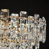 Lustre rond de luxe en cristal, luminaire suspendu pour le salon, lampe suspendue pour la salle à manger ou le salon