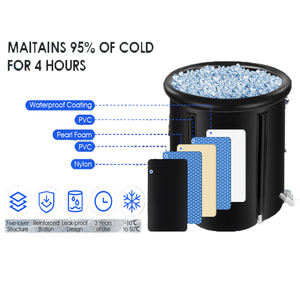 Bañera de hidromasaje inflable de baño de hielo portátil de 70x70cm para terapia de inmersión fría, bañera de hielo portátil para Fitness - Product Image 6