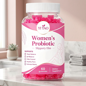 Gomitas Probióticas + Slippery Elm para Mujeres, Equilibrio del pH y Apoyo a la Salud Íntima, Control de Humedad y Olor, 60 Gomitas Dietéticas - Product Image 1