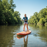 Planche à pagaie gonflable portable QIQU en PVC avec guidon en alliage d'aluminium, SUP pliable de 10,5 pieds pour lacs et rivières