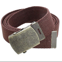 Ceinture en toile de coton Style boucle à pression facile avec boucle réglable pour uniformes scolaires garçon