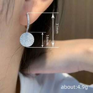 Orecchini Pendenti con Micro Pavé di Zirconi per Donne, Gioielli Minimalisti per Uso Quotidiano - Product Image 4