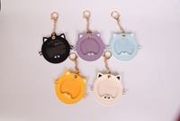 Logo personnalisé mignon chat en forme de PU accessoire en cuir Anime Badge pochette de protection étui de rangement à collectionner et porte-pendentif