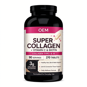 Comprimés de supplément de collagène OEM ODM avec vitamine C pour éclaircir la peau et soutenir les os Collagène marin de marque privée à usage adulte - Product Image 1