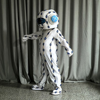 Costume LED Lumineux en Coton Intégral avec Casque Audio et Batterie Rechargeable pour Fêtes d'Halloween, Bars et Spectacles Scéniques