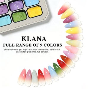 Gel de Uñas KLANA al por Mayor, 9 Colores Macaron PatPat, Gel Pastel con Esponja, Degradado, Pigmento para Uñas, Secado con Lámpara UV LED, Pintura para Arte de Uñas - Product Image 1