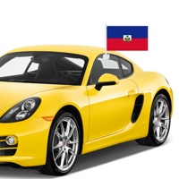 Drapeau de voiture bleu et rouge d'Haïti, éléments historiques, décoration de voiture pour la fête de l'indépendance